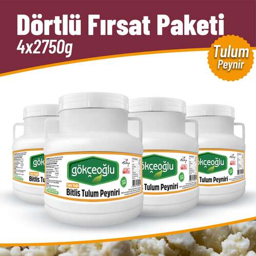 Tam Yağlı Bitlis Tulum Peyniri 4′lü Fırsat Paketi 4x2750 G.