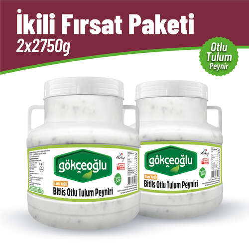 Tam Yağlı Bitlis Otlu Tulum Peyniri 2'li Fırsat Paketi 2x2750 G.