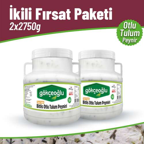 Tam Yağlı Bitlis Otlu Tulum Peyniri 2'li Fırsat Paketi 2x2750 G.